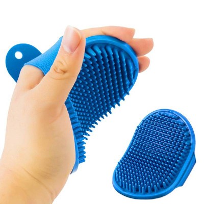 Soothing Massage Rubber Bristles Curry Comb for Dogs Cats Washing Pet Dog Bath Brush Comb Cat Comb