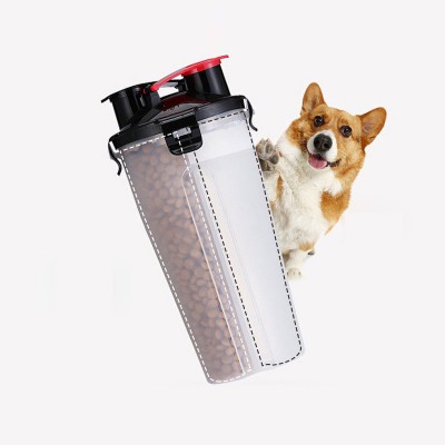 Portable Dual-use Food and Water Pet Bottle Multicolor Pet Outdoor Water Bottle