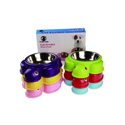 Multicolor Animal Shape Pet Feeder Dry Food Container for Dog Cat