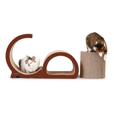 Long Lasting Reversable Cat Scratcher Cardboard Kitty Cat Scratching Pad Recycle Corrugate Scratcher Cat Scratch Bed with Catnip